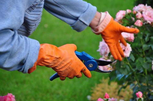 Expert garden designers planning a customized landscape in Aperfield.